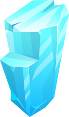Poster - Ice crystal, blue stalagmite piece flat surface