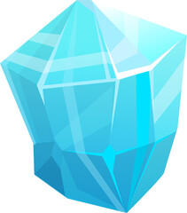 Poster - Ice crystal, frozen floe cartoon vector block