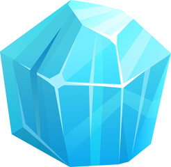 Poster - Ice crystal, cartoon vector frozen block, glacier