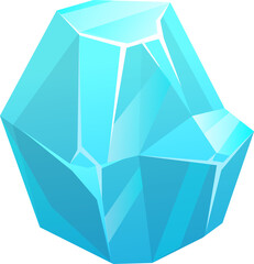 Poster - Ice crystal, vector frozen floe block, blue icicle