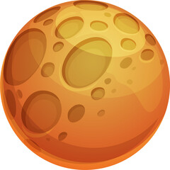 Poster - Cartoon alien yellow planet magic universe galaxy