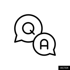 Fototapete - Q and A, Question and Answer vector icon in line style design for website design, app, UI, isolated on white background. Editable stroke. Vector illustration.