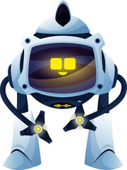 Fototapete - Cartoon robot, isolated vector military cyborg