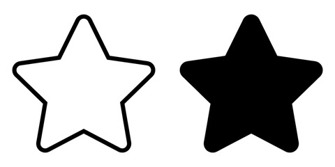 Fototapete - ofvs84 OutlineFilledVectorSign ofvs - star vector icon . isolated transparent . black outline and filled version . AI 10 / EPS 10 . g11394