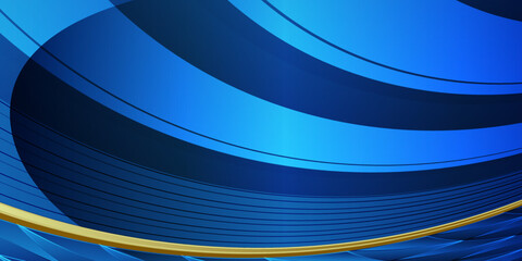 Wall Mural - blue abstract geometric background. Modern shape concept with gold light vector illustration.