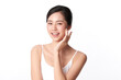 © kitthanes  - Beautiful young asian woman with clean fresh skin on white background, Face care, Facial treatment, Cosmetology, beauty and spa, Asian women portrait.