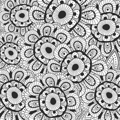 Poster - Psychodelic. Floral sketch decorative element. Abstract vector hand drawn doodle modern flower. 