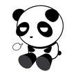 sigh panda, bear character design, animal cartoon, transparent png