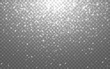 Poster - Silver bokeh background. Glitter light burst. White particles and sparks. Christmas design template. Beautiful glowing elements. Shiny circles. Vector illustration