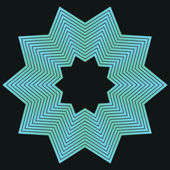 Fototapete - black background with green star. vector illustration