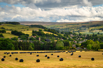 Canvas Print - Allendale Town at harvest time, in the Dark Skies section of the Northumberland 250, a scenic road trip though Northumberland with many places of interest along the route