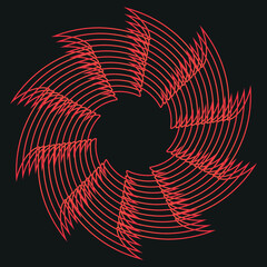 Fototapete - black and red abstract twirl background