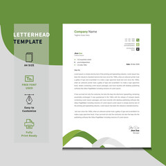 Wall Mural - Professional Corporate letterhead Design Template, Yellow and Blue Fully Editable Letterhead