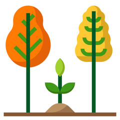 Wall Mural - Plant grow forest tree ecology - flat icon