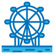 London eye landmark england travel - blue icon