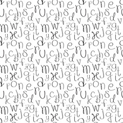 letters Vector illustration. Seamless patterns. Fun shapes.