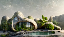 Futuristic House Carved In Stone