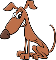 Wall Mural - cartoon happy brown dog comic animal character
