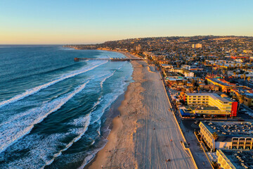 Pacific Beach Pier Drone Shot San Diego