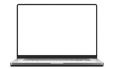 Poster - Laptop with modern frameless design isolated on  transparent background - PNG format - easy replacement of background and device screen (white color is fully transparent)