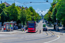 Public Transport In The Kirchenfeld District, Bern, Switzerland.