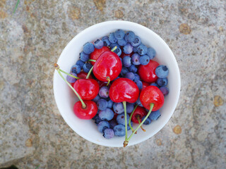 Wall Mural - A set of summer fruits in a bowl.