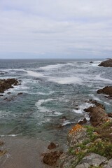 Canvas Print - waves on the beach in France 