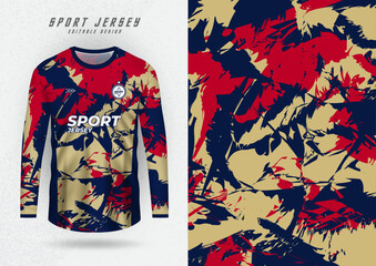 Poster - Background template for sports jerseys, shirts, running shirts, grunge pattern blue red and light brown.