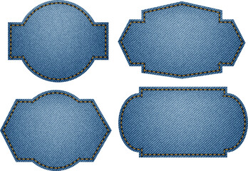 Poster - Jeans signs label tag, isolated Clipping paths for design work empty free space mock up