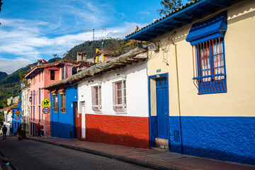 Wall Mural - colorful street of la candelaria district in bogota, colombia