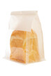 Milk bread in plastic bag isolated on transparency background.