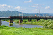 京都の桂川と鉄橋