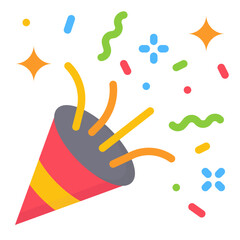 Sticker - confetti flat icon