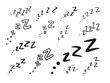 zzz doodle illustration drawing symbol for sleep cartoon vector