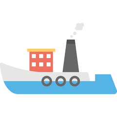 Sticker - Ferry Vector Icon 