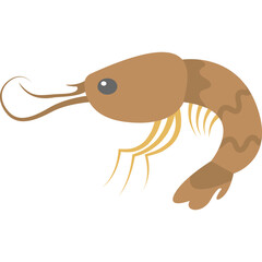 Sticker - Shrimp Vector Icon 