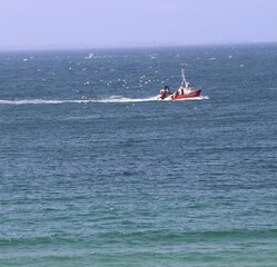 Sticker - trawler boat coming back from fishing