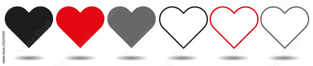 Vector heart icon. Flat style for graphic and web design. Stock Vector ...