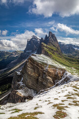 Wall Mural - aerial view of seceda in south tyrol, dolomites in italy