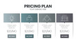 © Whale Design  - Modern creative pricing subscription plan table template with minimal line icon style. UI UX interface design elements. Infographic design element with option plans for website or presentation vector.