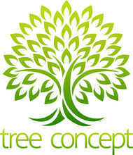 Tree Icon Concept Of A Stylised Tree With Leaves, Lends Itself To Being Used With Text