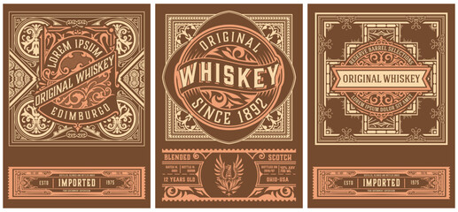 Poster - Set of 3 vintage labels for packing