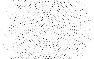 Poster - Halftone vector abstract background of circular dots. Texture of particles. Random maze, puzzle. Chaotic ornament. Circular pattern of point. Design of banner, poster website, frames social networks.