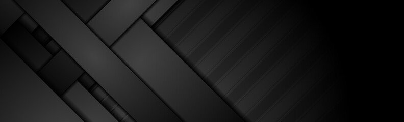 Geometry tech abstract background with black stripes. Vector banner design