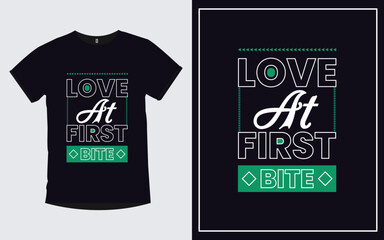 Wall Mural - Love at first bite quotes typography trendy poster and t shirt design