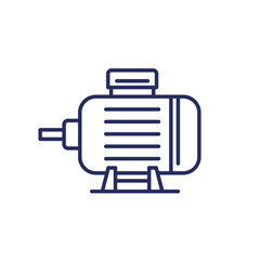 Poster - electric motor line icon, vector