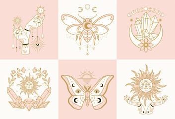 mystical and celestial vector