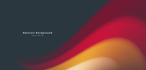 Wall Mural - Abstract background with blurred wave of red and yellow like flame. Vector illustration