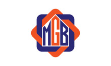 MGB Three Letter Real Estate Logo With Home Icon Logo Design Vector Template | Construction Logo | Housing Logo | Engineering Logo | Initial Letter Logo | Minimalist Logo | Property Logo |