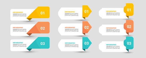 Fototapete - Pack of infographics element template.